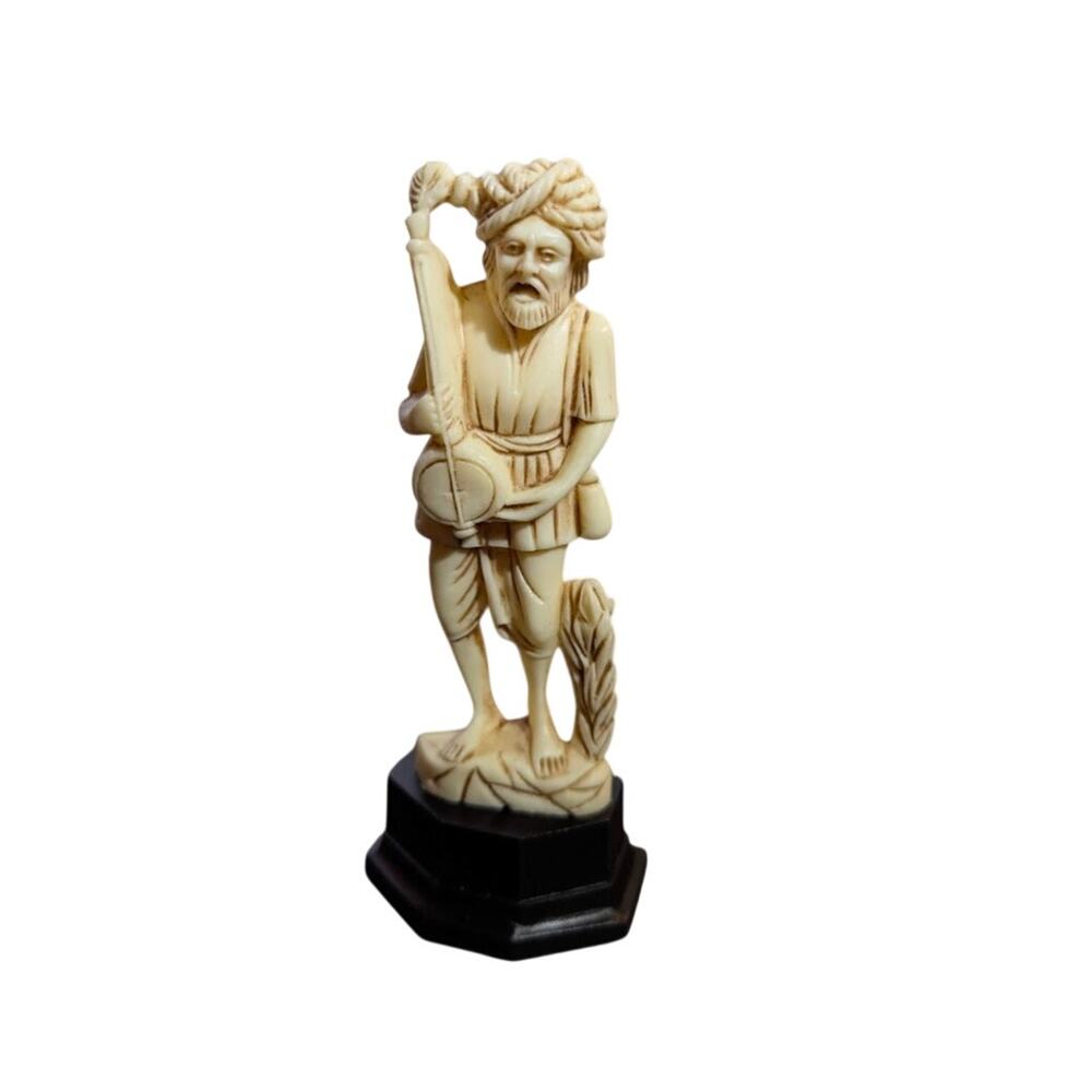 Vintage Fontanini Snake Charmer Figurine Faux Bohemian Decor Knick Nack Kitsch